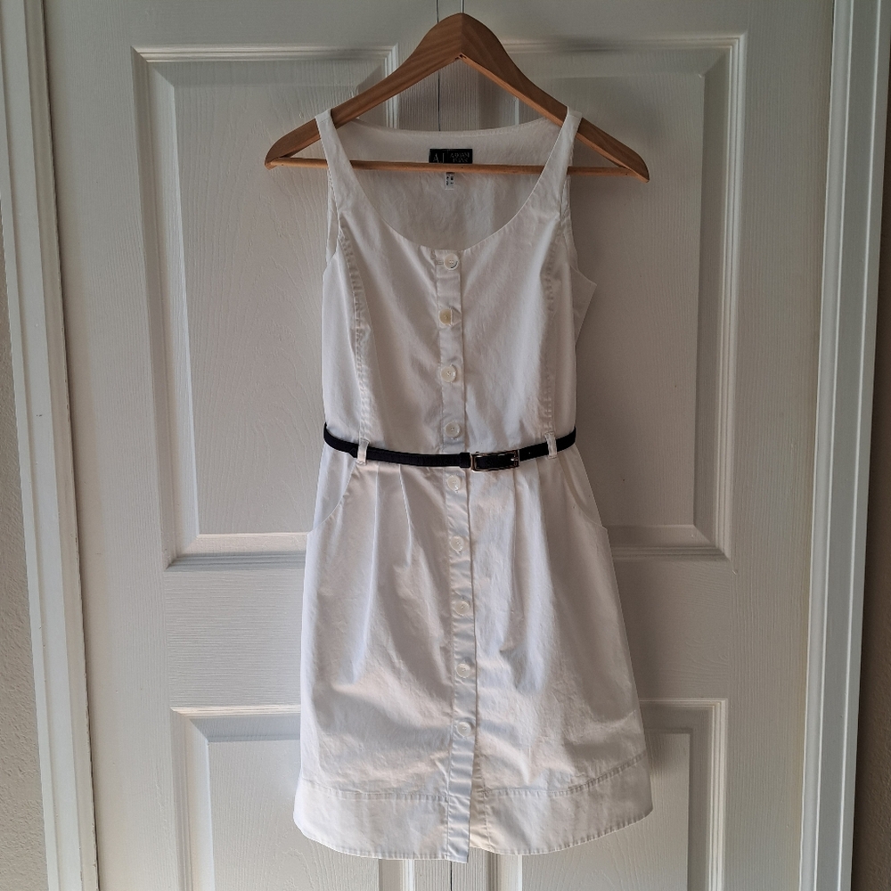 Women's Armani Jeans 2010s Clean Girl White Mini Dress Size 2